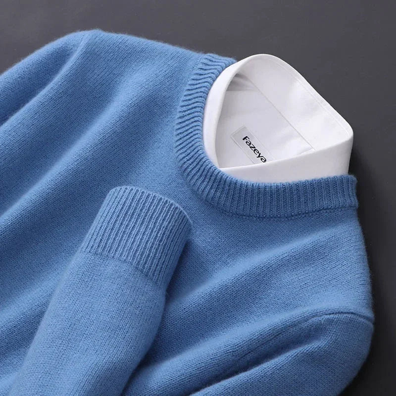 Men - Stylish Jumper - Cozy Knit Fabric - Trendy Casual Knitwear