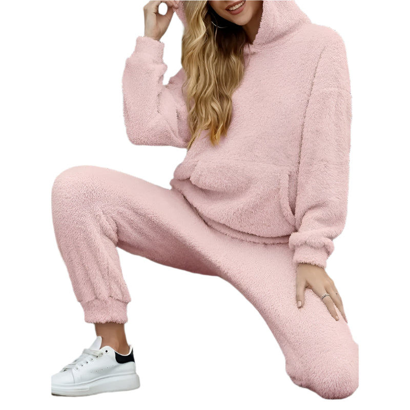 Women's Warm Winter Hoodie and Trousers Set - Cosy Fabric - Perfect for Cold Weather Comfort