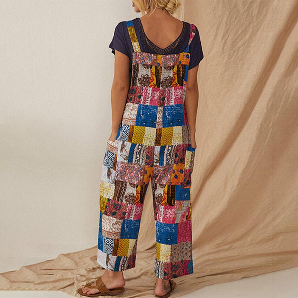 Vintage print wide leg jumpsuit