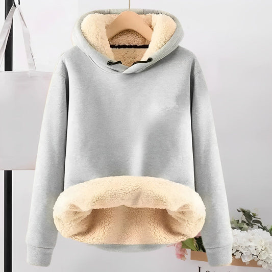 Fluffy sherpa fleece jacket with hood