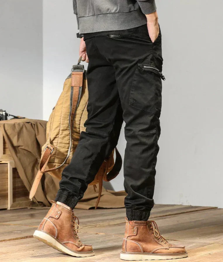 Men - Cargo Jogging Trousers - Comfortable Cotton Blend - Stylish Outdoor Wear