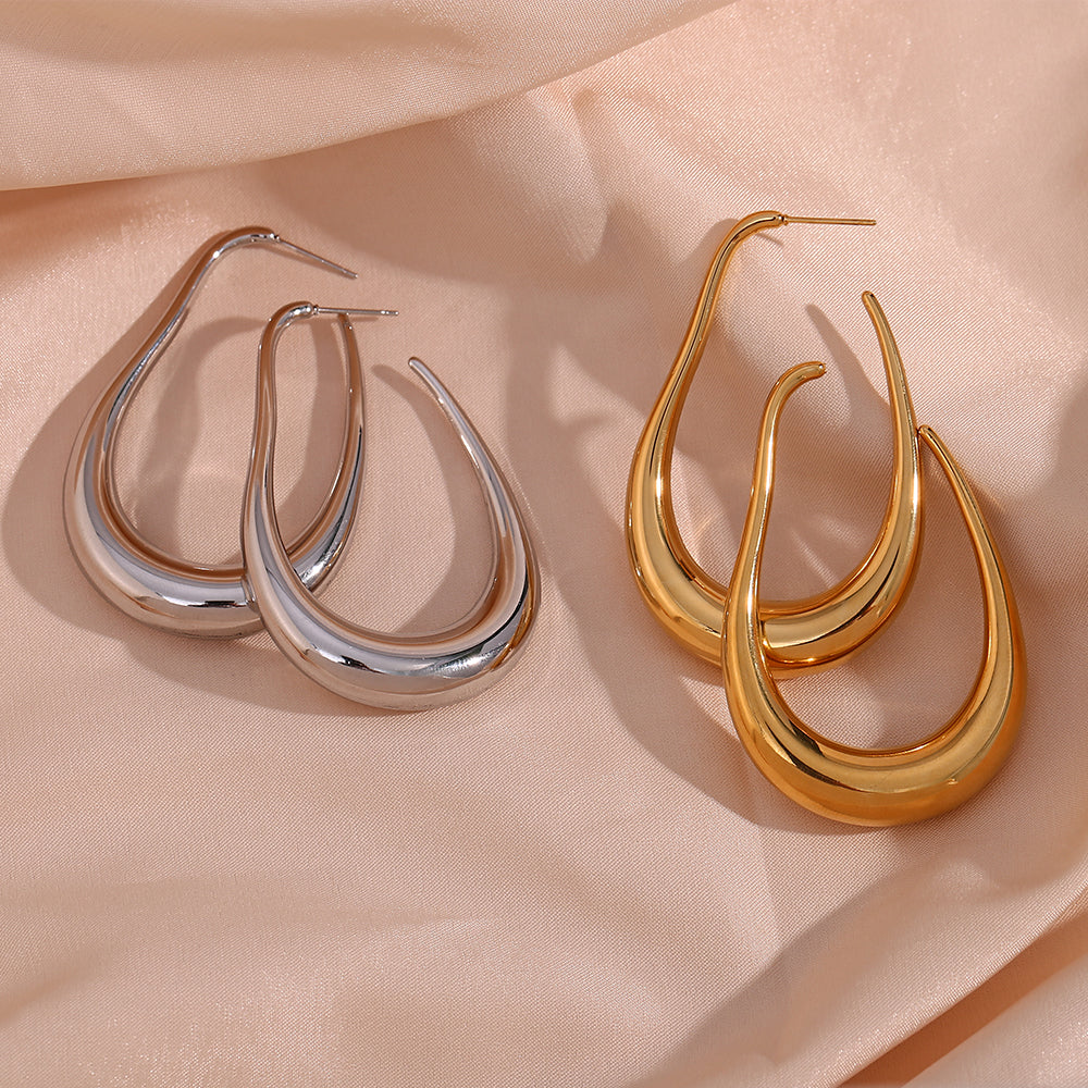 Unique exaggerated hollow hoop earrings for women