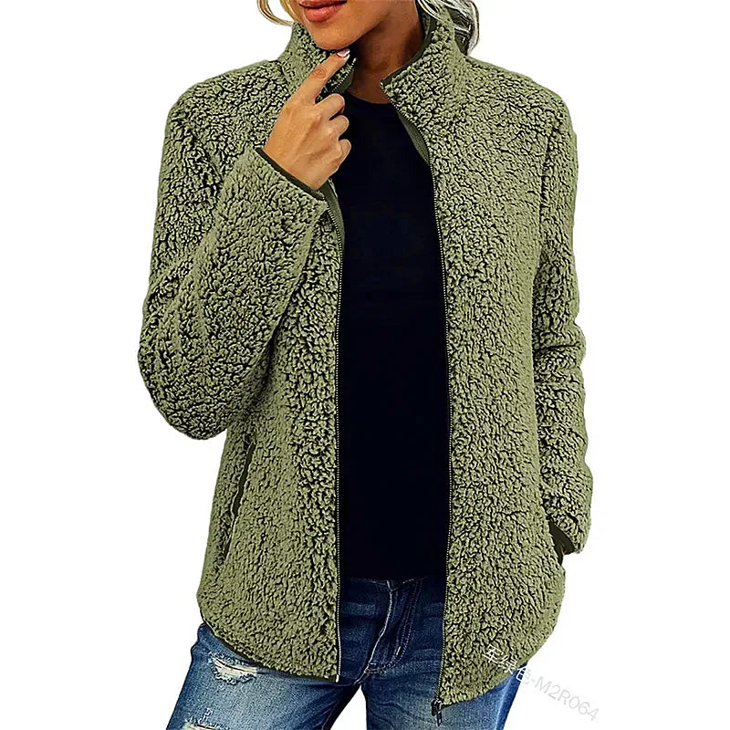 Women - Fleece Jacket - Cozy Warmth for Winter - Stylish Ladies Outerwear