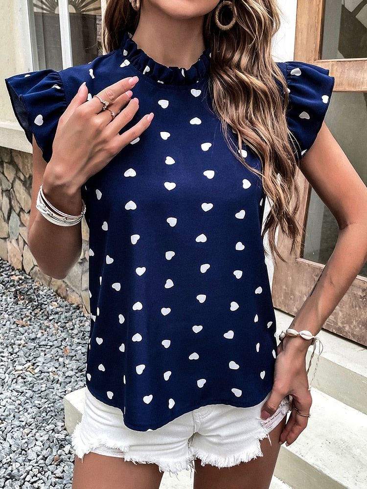 Light summer blouse with an enchanting heart design