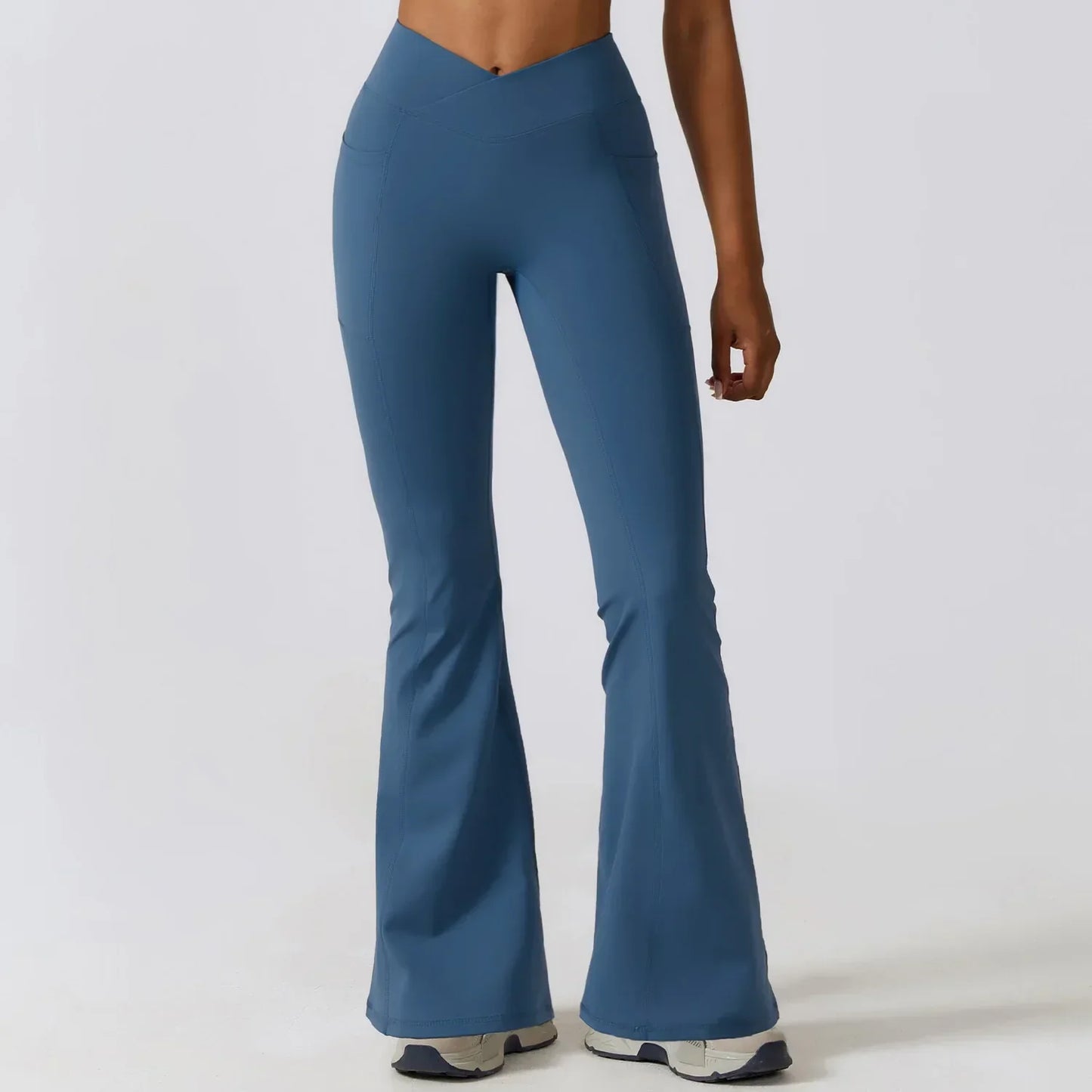 Flared fitness leggings with high waist