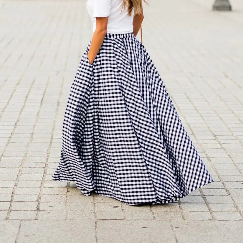 Maxi skirt with high waistband