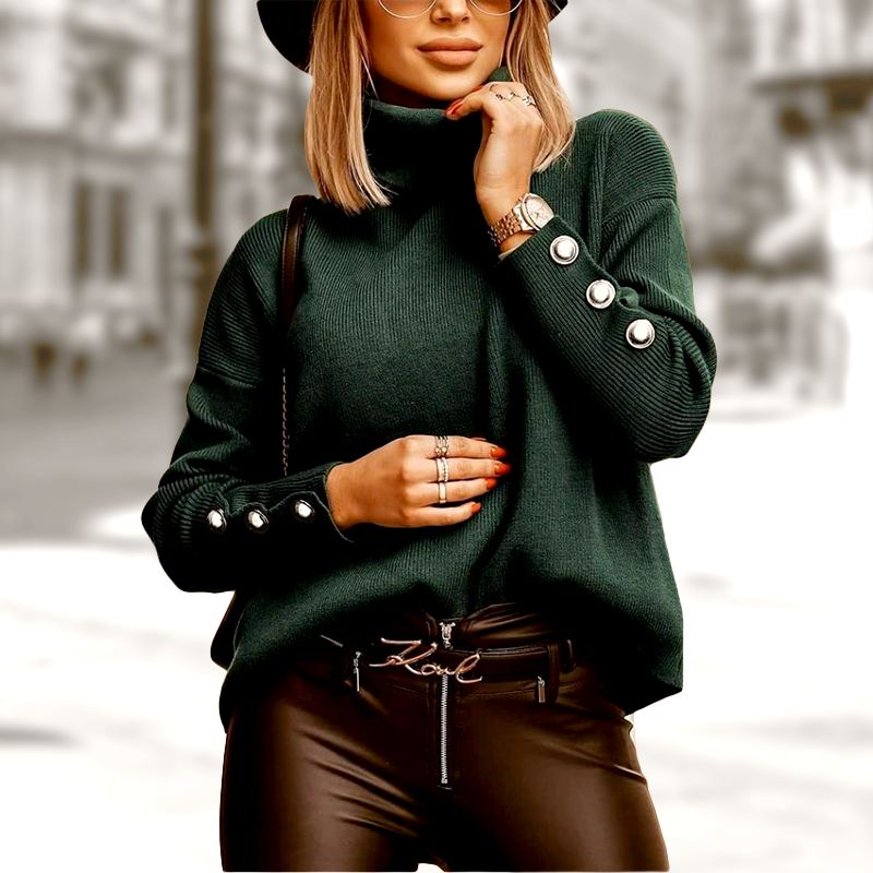 Women's Turtleneck Winter Jumper - Elegant Design - Cozy Knit - Perfect for Cold Weather