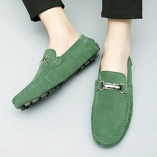 Elegant leather loafer moccasins