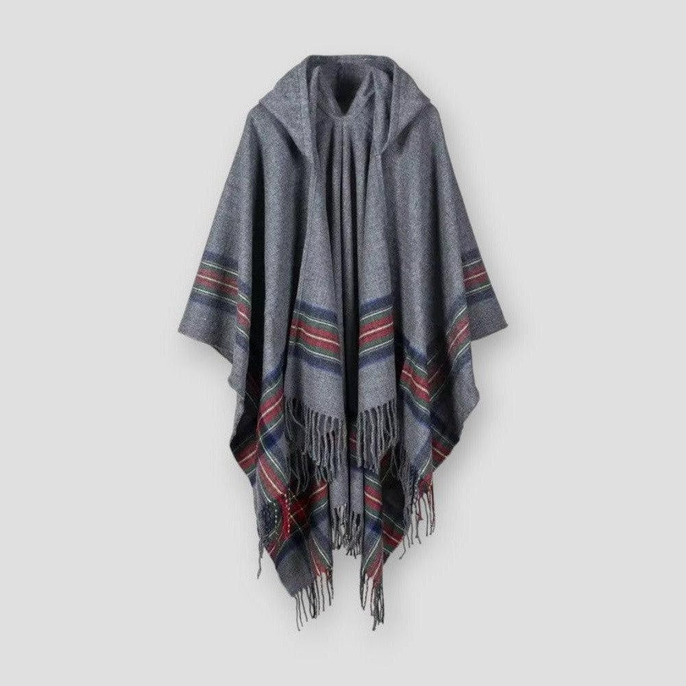 Women - Hooded Poncho - Cozy Fabric - Stylish Outdoor Cover-Up for All Seasons