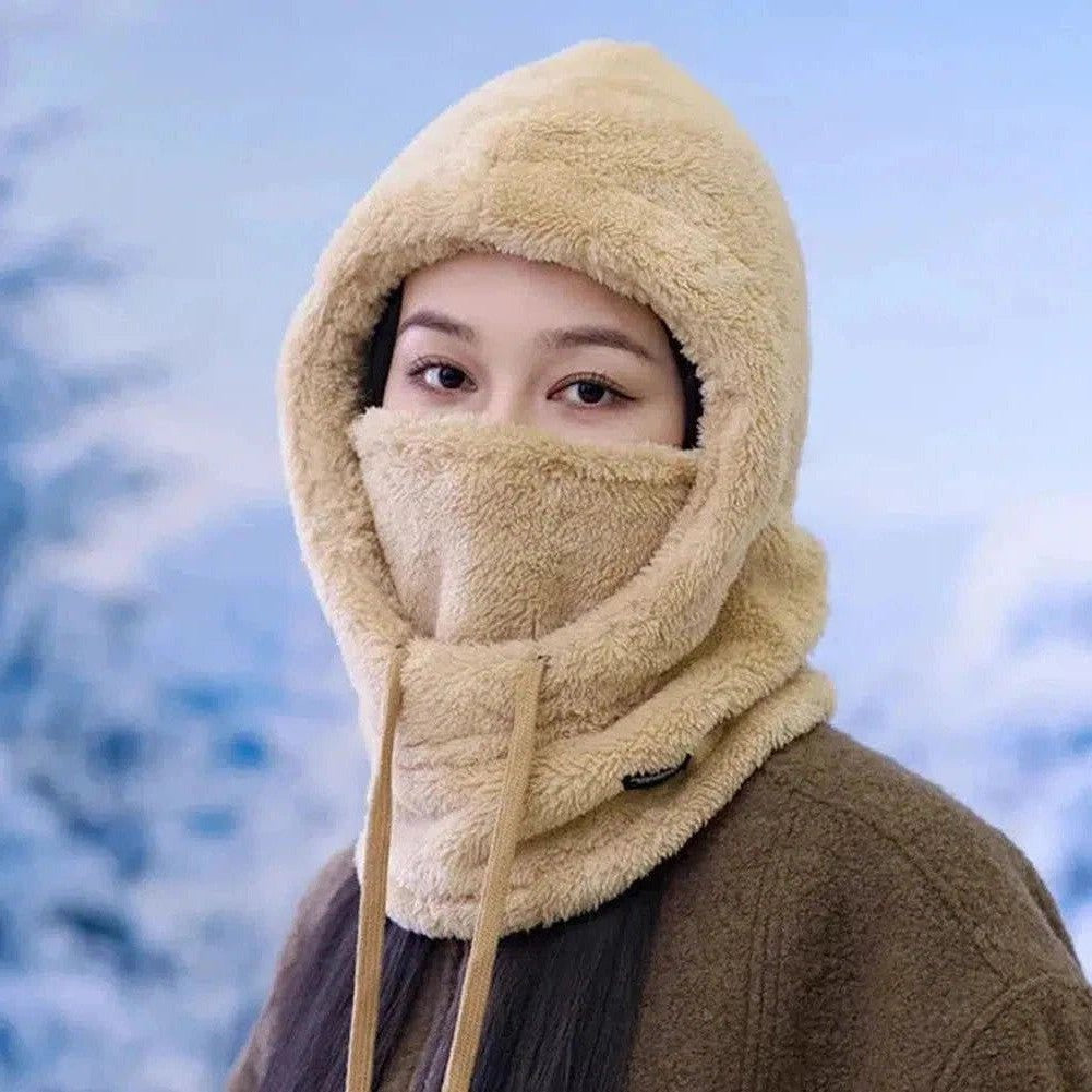 Women - Winter Hooded Mask - Warm Fleece - Cold Weather Protection