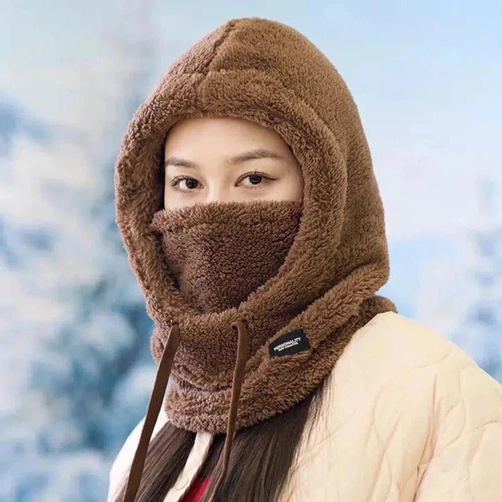 Women - Winter Hooded Mask - Warm Fleece - Cold Weather Protection