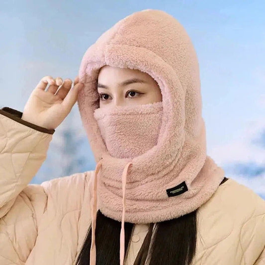 Women - Winter Hooded Mask - Warm Fleece - Cold Weather Protection