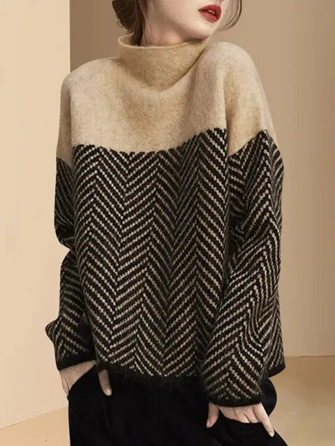 Split, Soft Sweater With Medium Collar