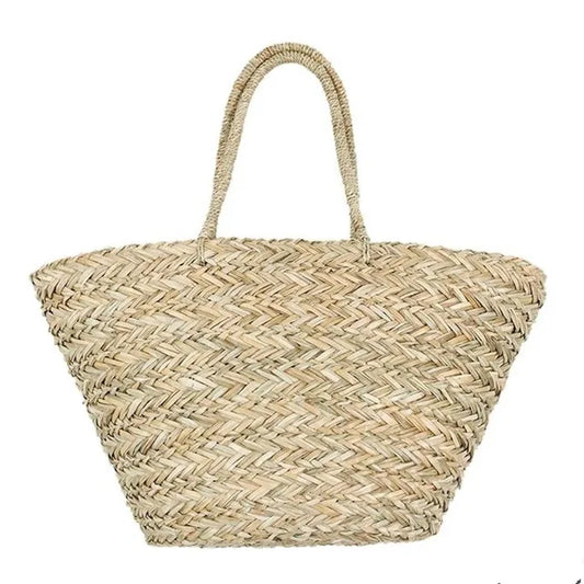 Ladies summer round rattan straw shoulder bag in boho style