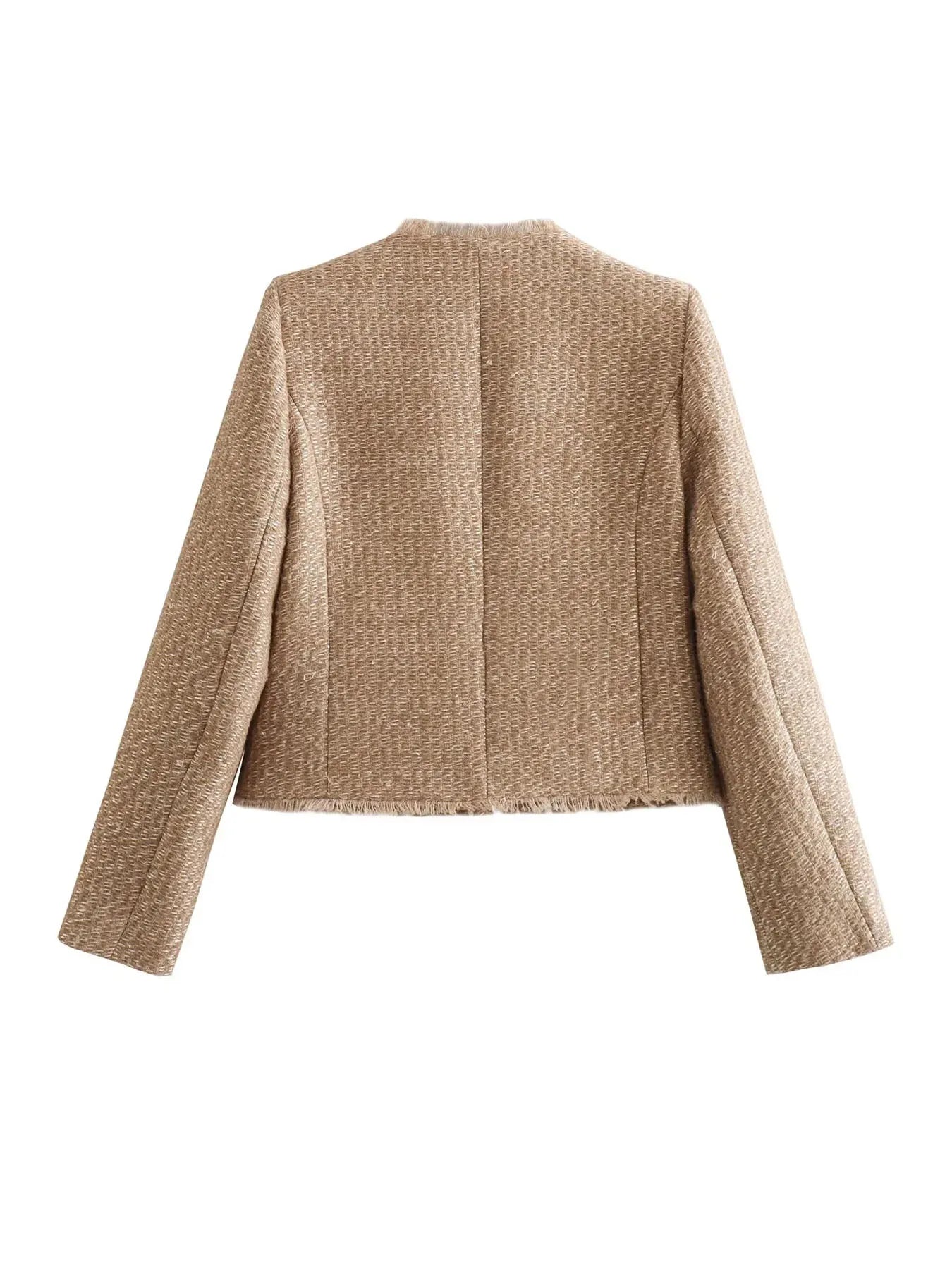 Stylish bouclé jacket with gold buttons