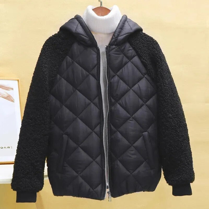 Cotton down jacket with hood