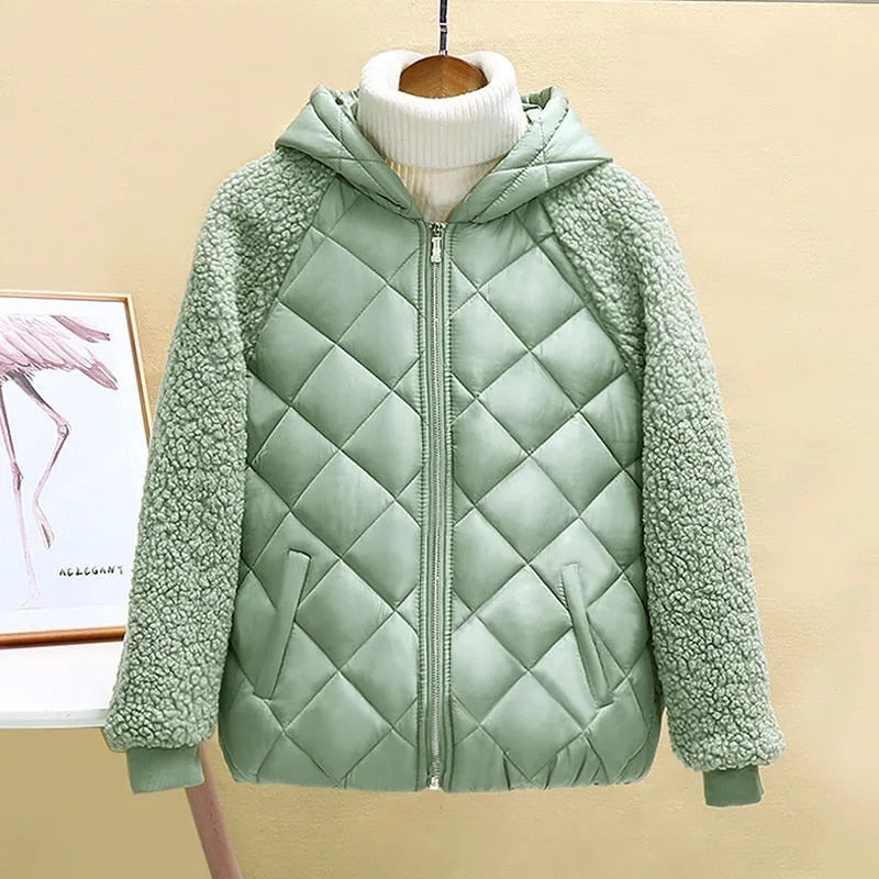 Cotton down jacket with hood