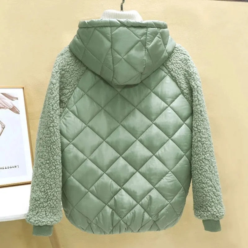 Cotton down jacket with hood