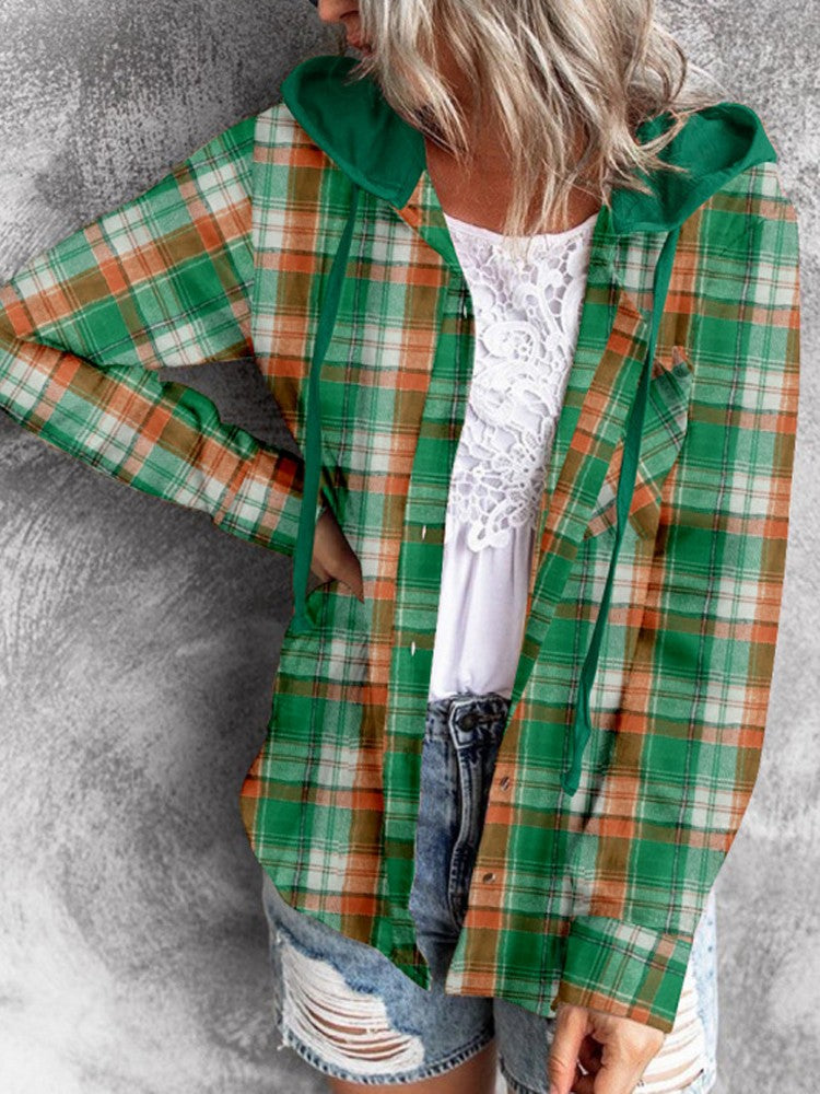 Women's Chequered Cardigan - Cozy Knitwear - Stylish Layering Essential for Every Wardrobe