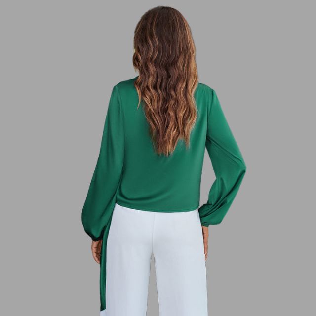 Bow Blouse with Loose Sleeves