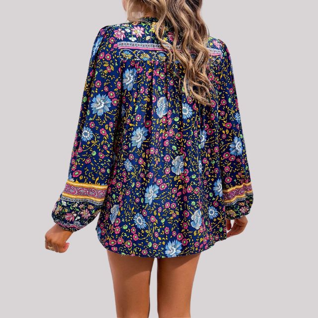 Bohemian blouse with paisley pattern