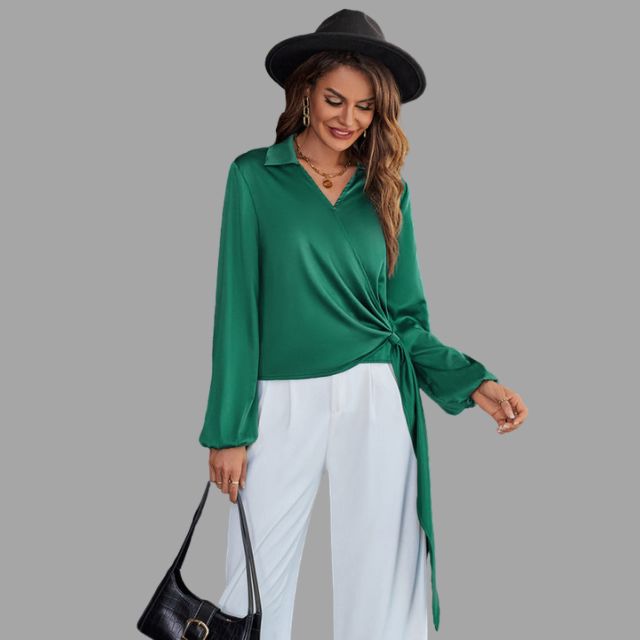 Bow Blouse with Loose Sleeves