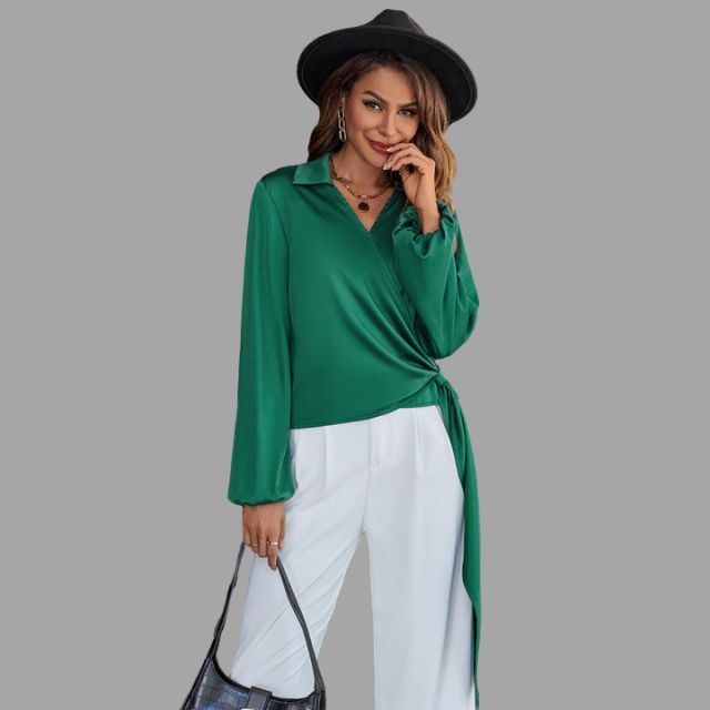 Bow Blouse with Loose Sleeves