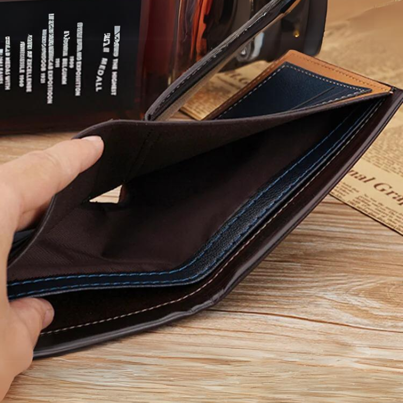 Elegant wooden wallet with groove detail