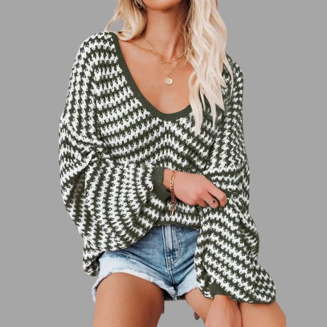 Knitted jumper with off-the-shoulder design