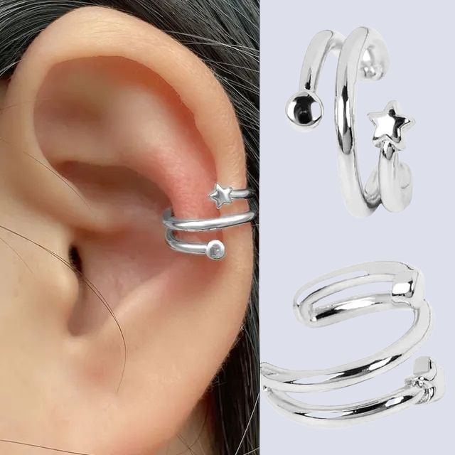 Spiral ear cuff with shiny surface