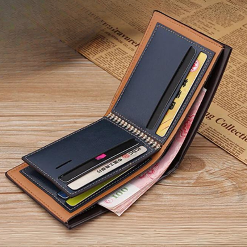 Elegant wooden wallet with groove detail