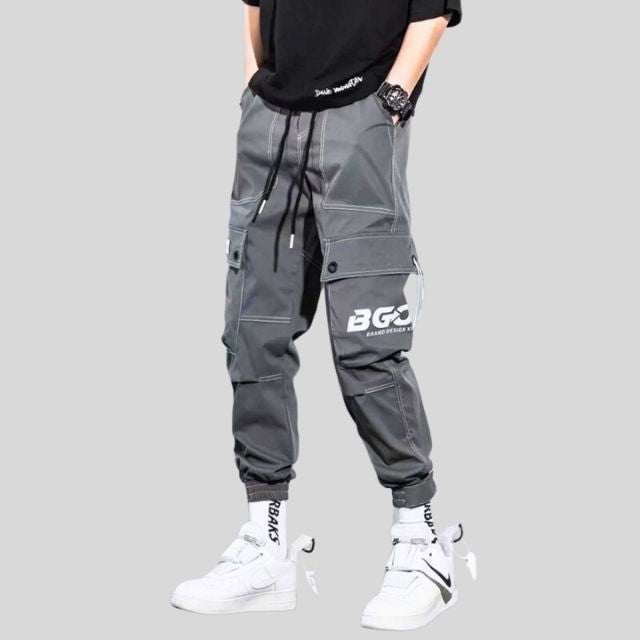 Utility cargo trousers with multi-pocket design