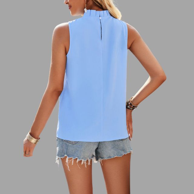 Pleated blouse ladies sleeveless