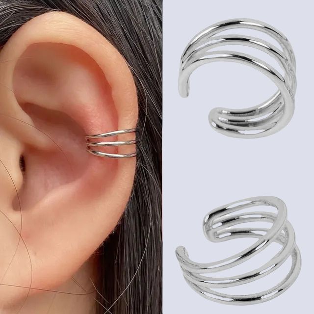 Spiral ear cuff with shiny surface