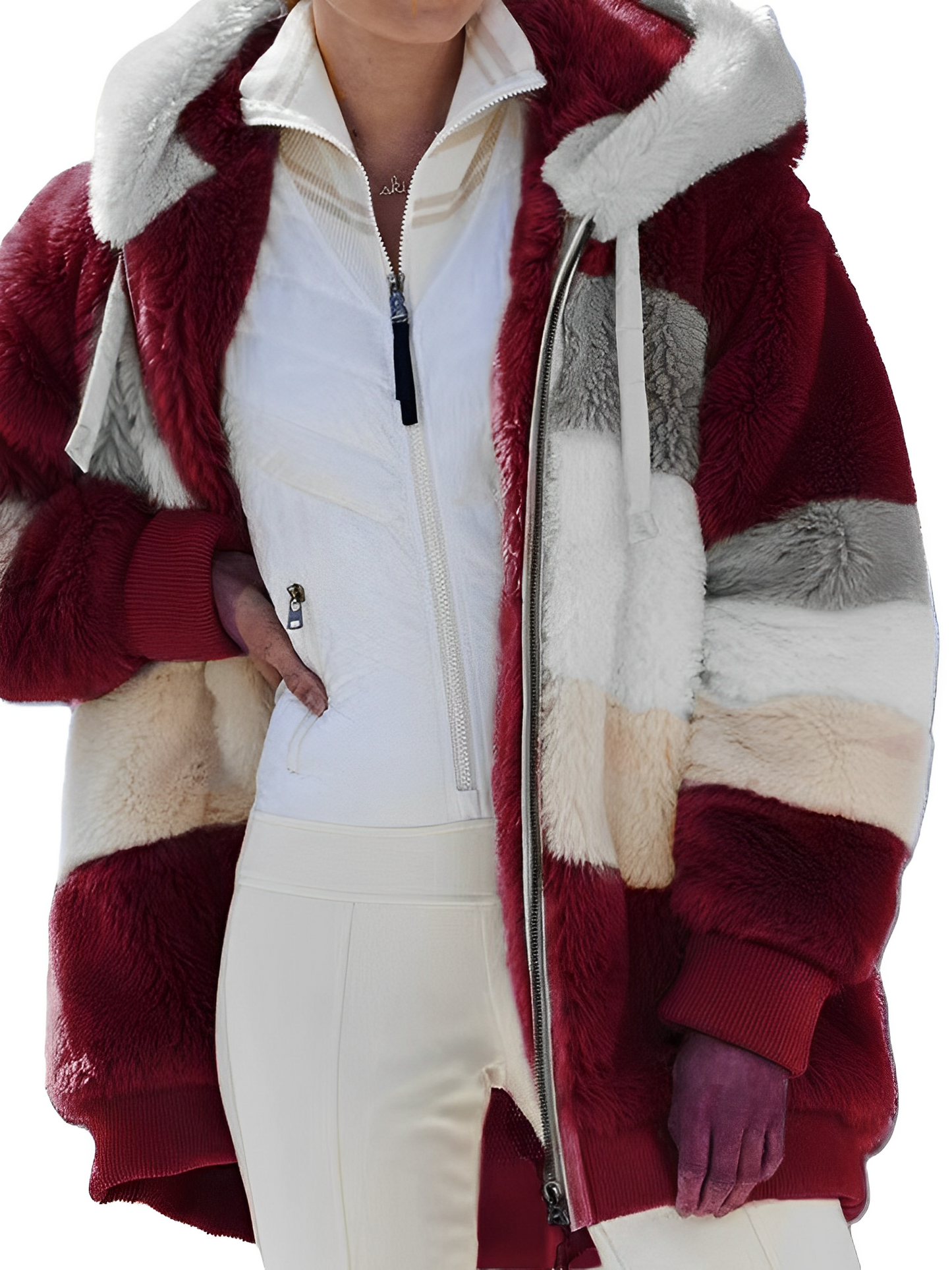 Women - Faux Fur Coat - Thick & Warm - Cozy Winter Outerwear Jacket