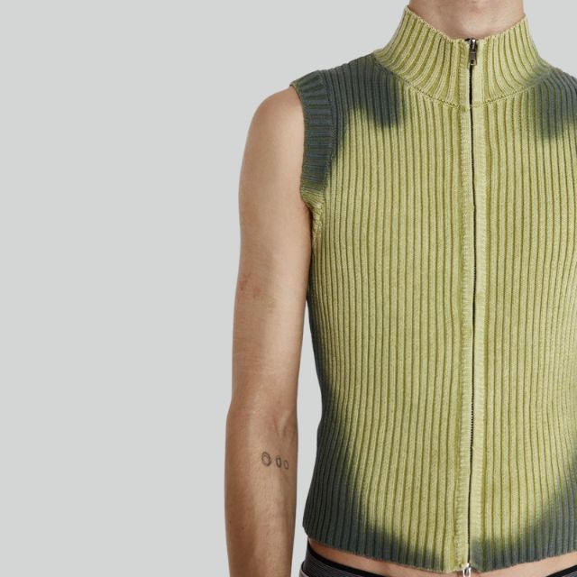 Turtleneck waistcoat with zip