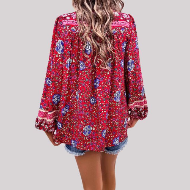 Bohemian blouse with paisley pattern