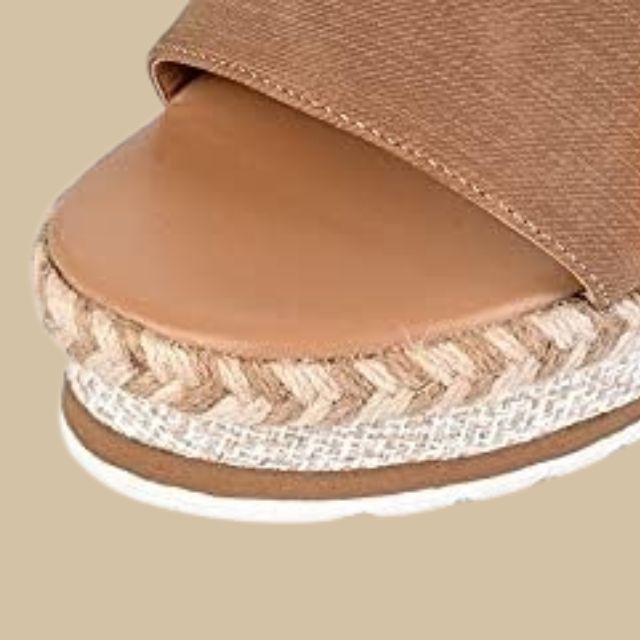 Casual wedge heel sandals with espadrille sole