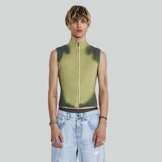 Turtleneck waistcoat with zip