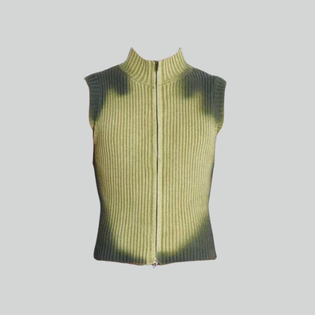 Turtleneck waistcoat with zip