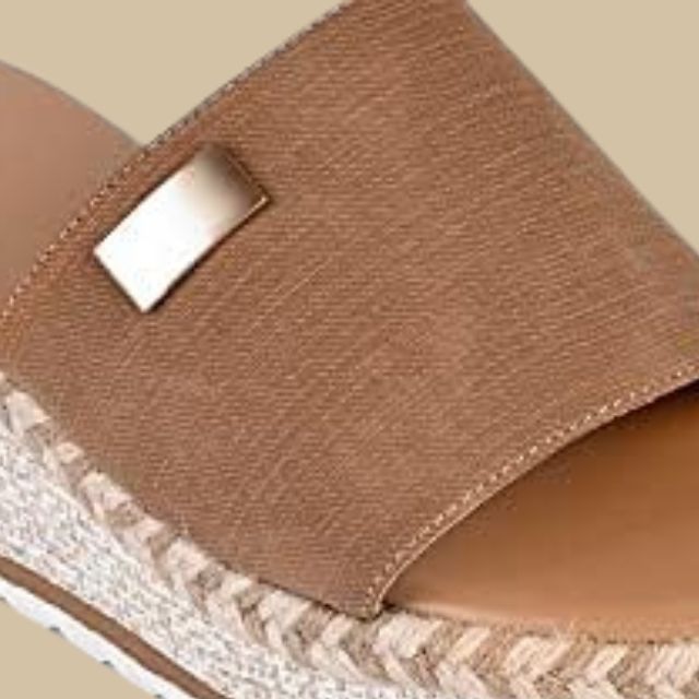 Casual wedge heel sandals with espadrille sole