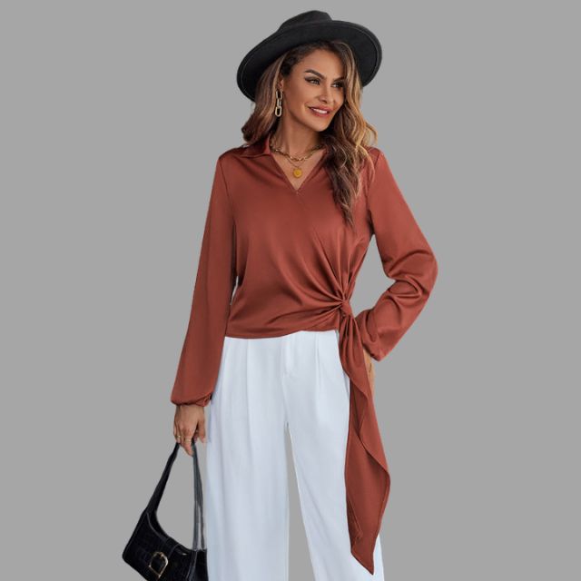 Bow Blouse with Loose Sleeves