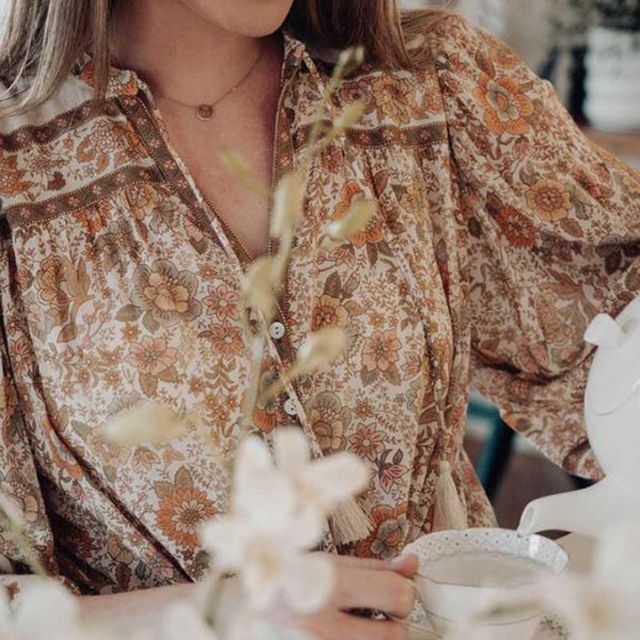 Bohemian blouse with tassel details