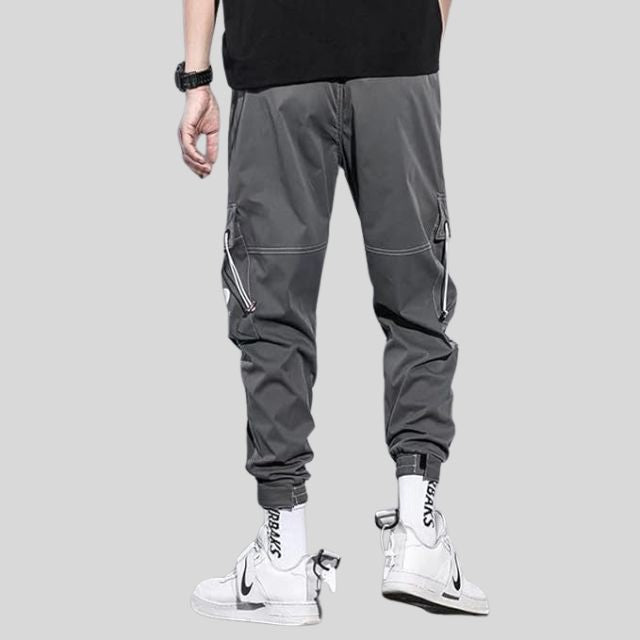 Utility cargo trousers with multi-pocket design