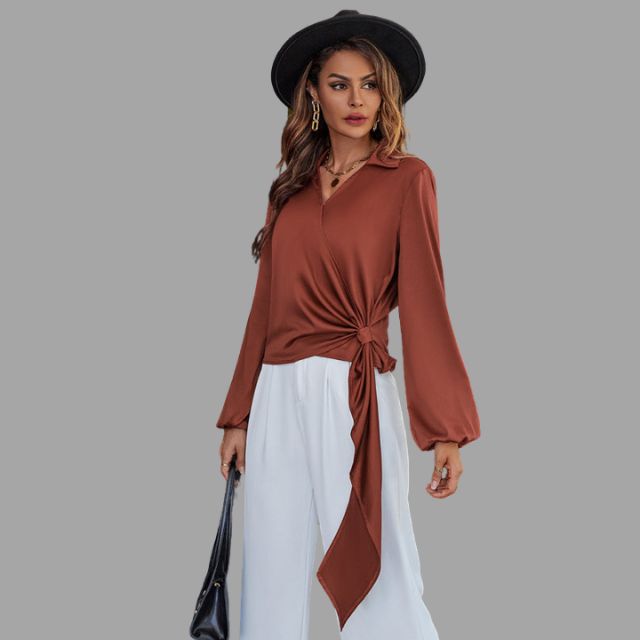 Bow Blouse with Loose Sleeves