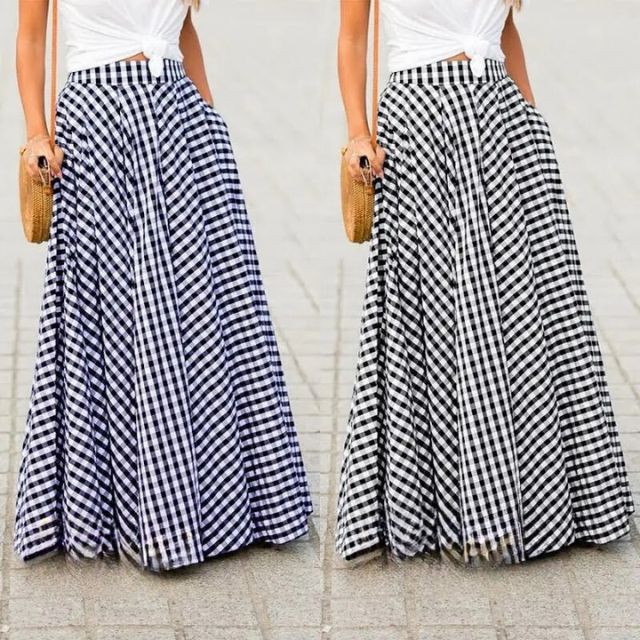 Maxi skirt with high waistband