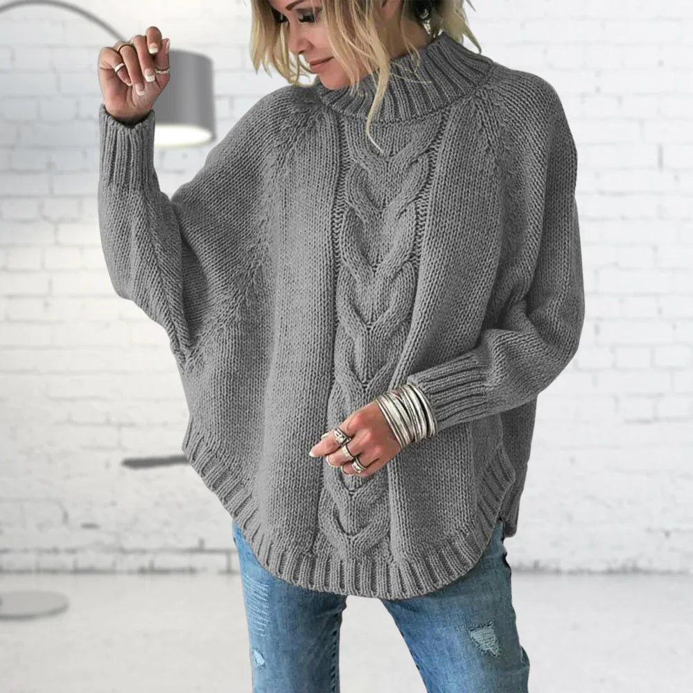 Women - Chunky Knit Jumper - Cozy Wide Fit Fabric - Stylish Winter Sweater