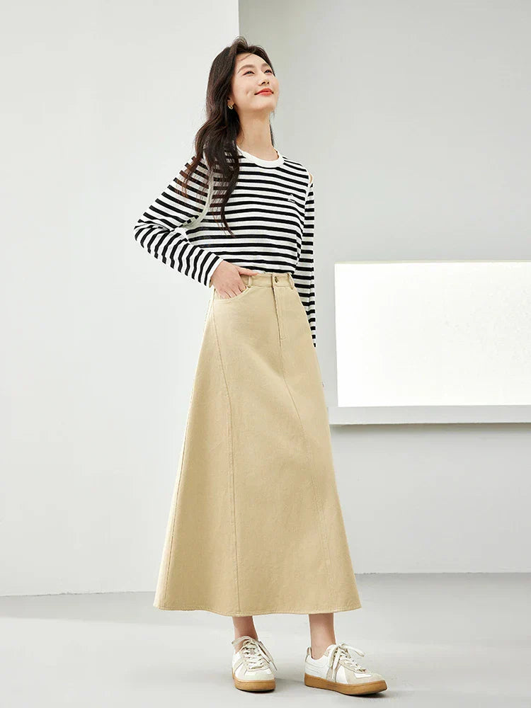 Casual A-line maxi skirt