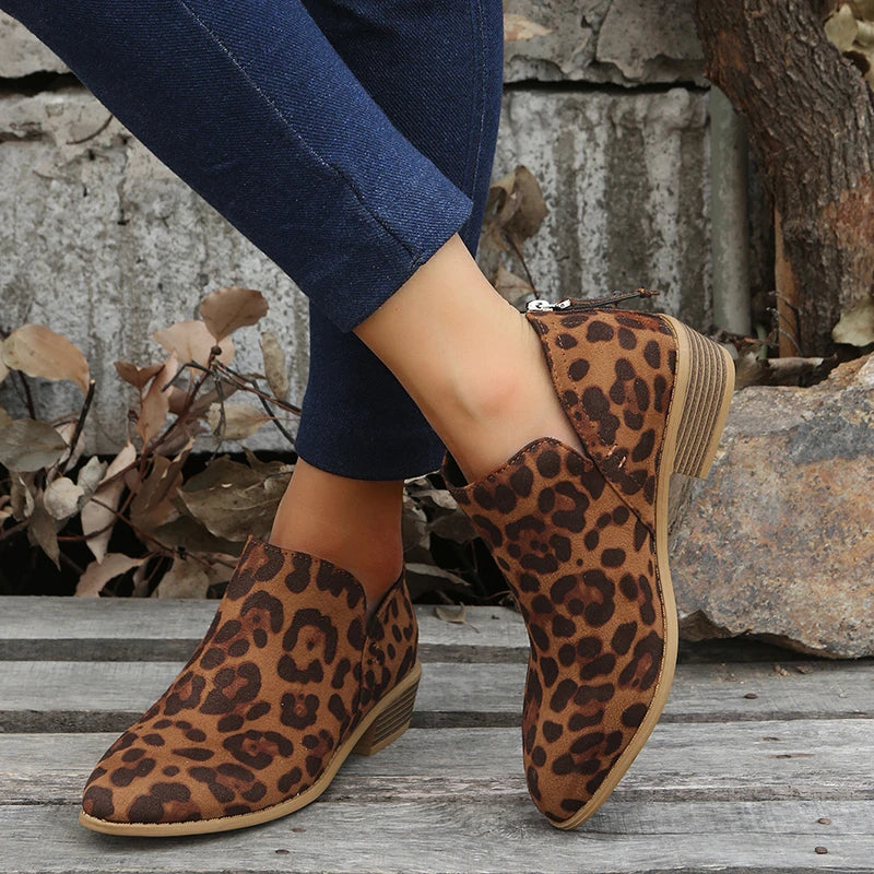 Women's - Stylish Ankle Boots for Women - Suede Material - Trendy Footwear for Every Occasion