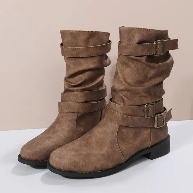 Ankle boot with round nose